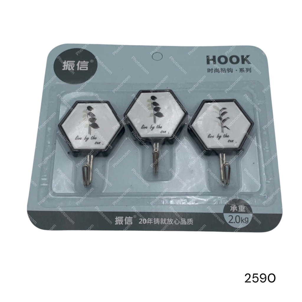 GANCHO PARED CUADRO BORDE NEGRO 3 UND