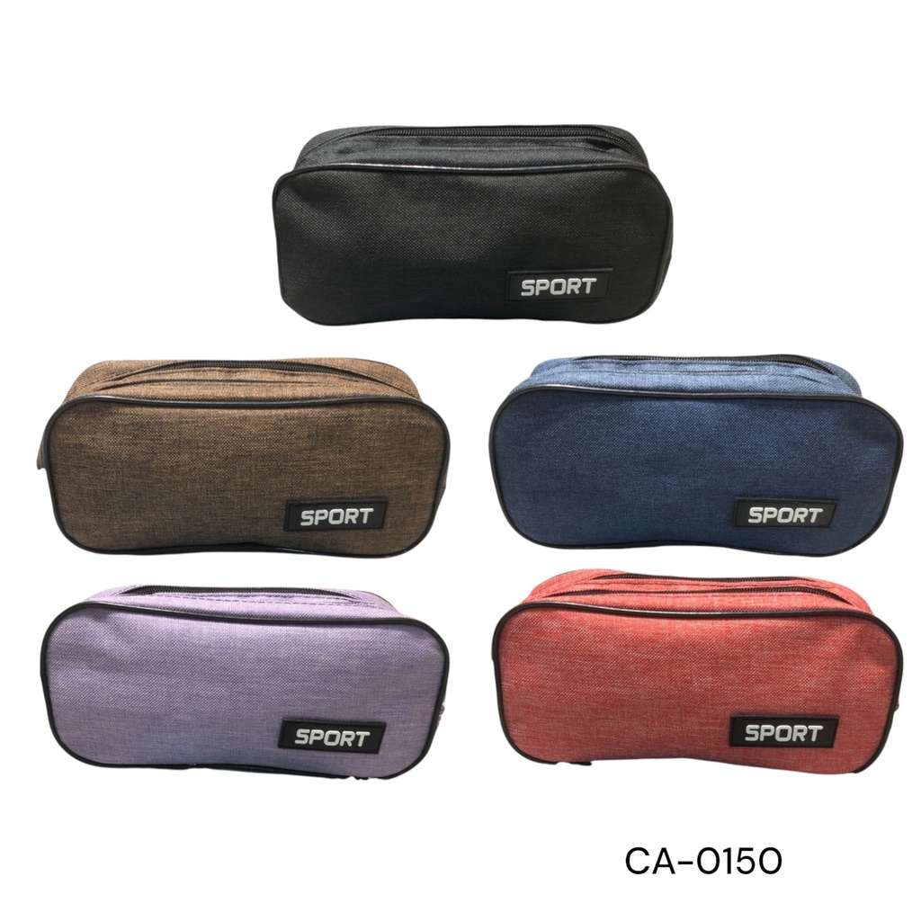 CARTUCHERA TELA CREMA DOBLE CXB-600UD.