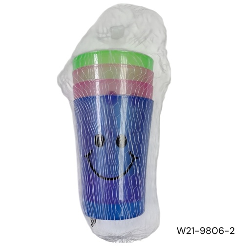 [W21-9806-2]  VASO SET DISENO CARITA X4 14OZ