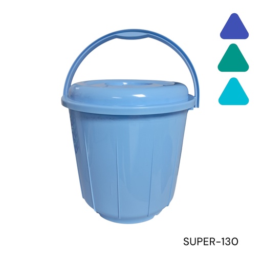 [SUPER-130] CUBETA 13 LITRO CON TAPA AZU CEL TUR VER   CXB-10 UD