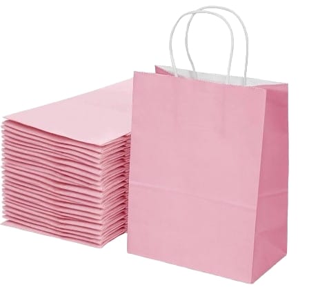 [CA-0023ROS] BOLSA CRAFT27X22X11CM ROSADO  PQT.12  CXB-480 UD.