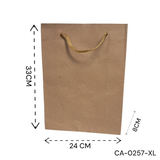 [CA-0257-XL] BOLSA MANILA 24X33X8CM.  PQT.12UD.  CXB-720 UD.
